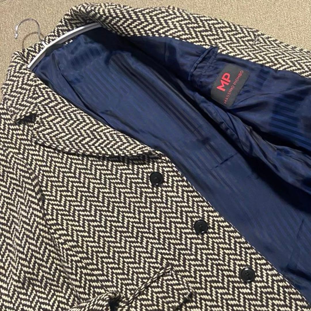 MASSIMO PIOMBO マッシモピオンボ ヘリンボーン ロングコートM相当 MP di Massimo Piombo（エムピーディマッシモピオンボ）の古着・中古