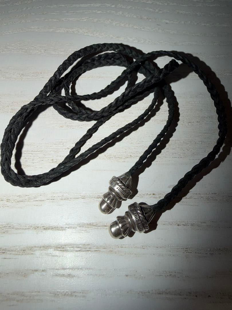 クロムハーツ LEATHER BRAID ボロチップレザーブレード ネックレス CHROME HEARTS（クロムハーツ） SPIKE LEATHER BRAID スパイクレザー