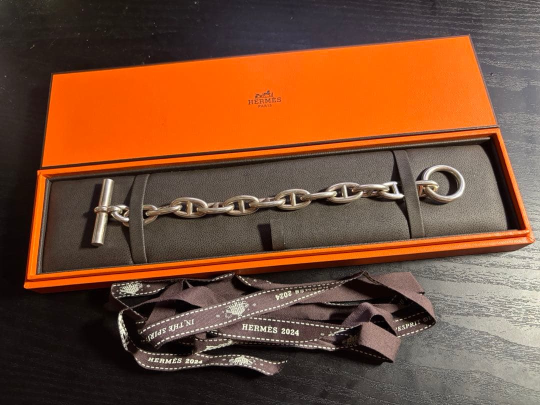 【HERMES エルメス】 シェーヌダンクル ブレスレット GMサイズ 12コマ 名古屋】エルメス ブレスレット シェーヌダンクルGM 12コマ 750PG