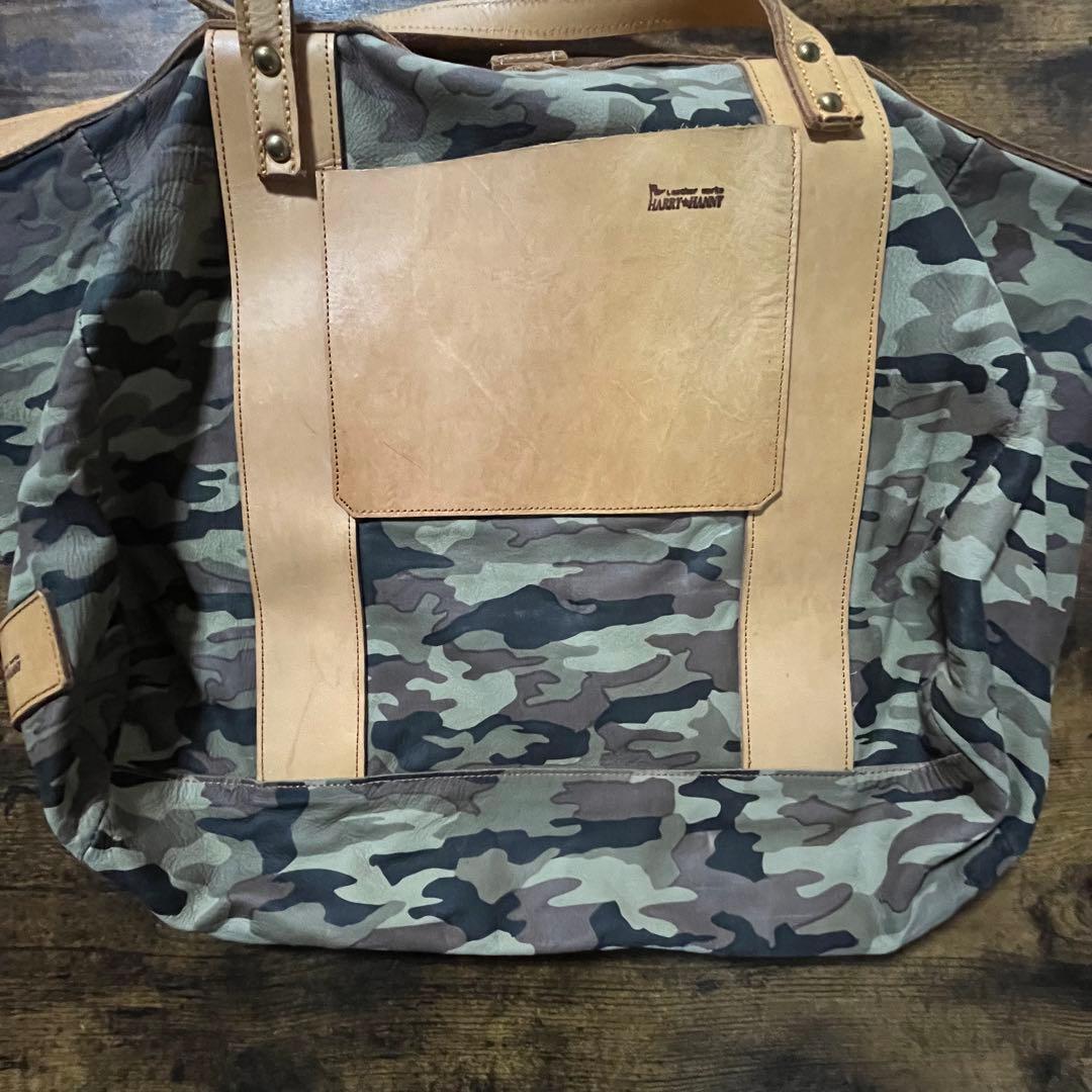 《HARRY☆HANNY》ミリタリー柄トートバッグ　ハンドメイド　大きめ