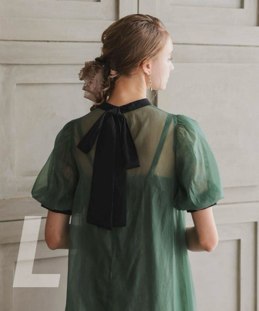 Shizu 　★新品タグ付き★iNFINE Aラインシアードレス 結婚式 ネイビーのシアーAラインドレス | Dorry doll | M～マタニティ