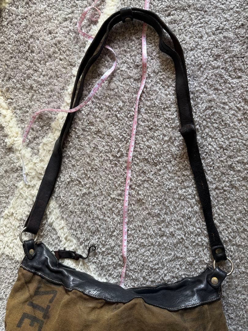 Delle Cose 激レア レザー切替 ミリタリーショルダーバッグ