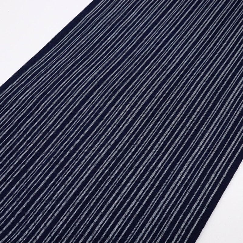 《反物『結城織長板染め』綿紬浴衣■綿結城◆あじろ織り◆縞◆夏着物■反25-59》