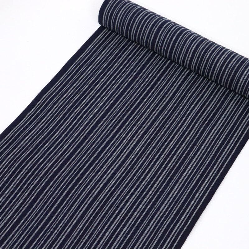 《反物『結城織長板染め』綿紬浴衣■綿結城◆あじろ織り◆縞◆夏着物■反25-59》