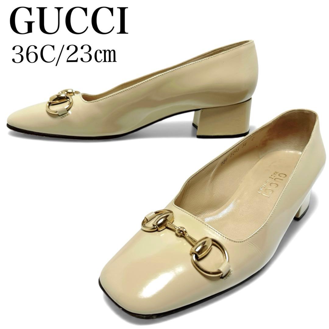正規品✨極美品✨グッチ 36C 23㎝ ホースビット レザー パンプス ベージュ 楽天市場】GUCCI グッチ ホースビット パンプス ホワイト レザー #37