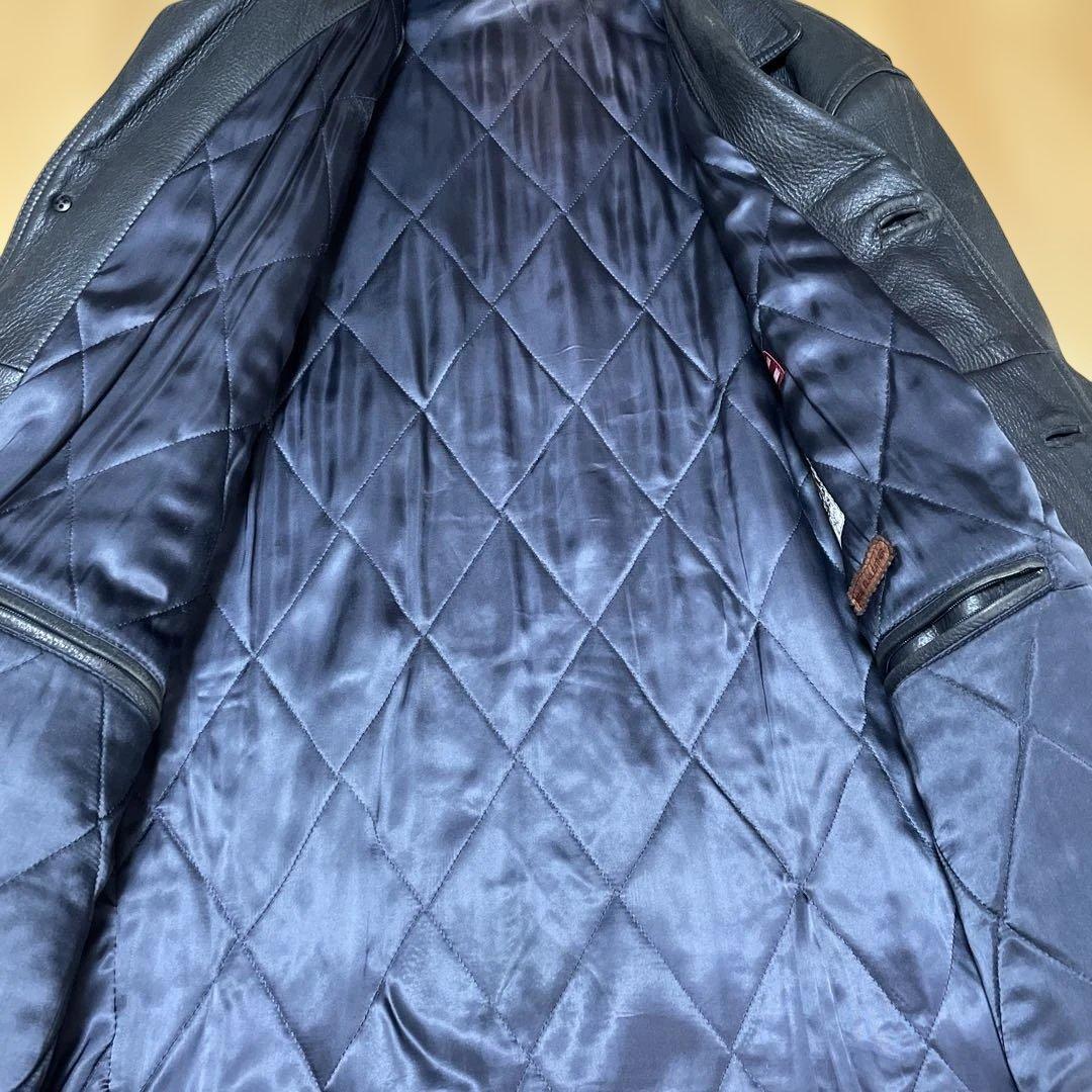 ダーバン DURBAN ディアスキン 鹿革 コート ジャケット ブラック 黒