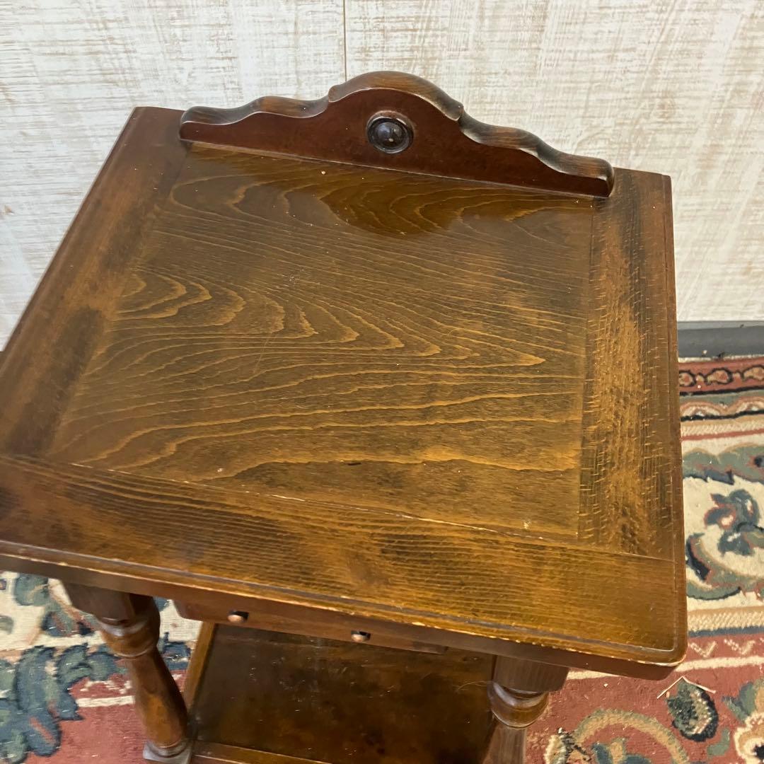 昭和レトロ 真和工芸 木製コンソールテーブル コールキャビネット 電話