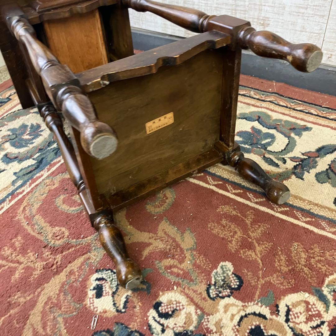 昭和レトロ 真和工芸 木製コンソールテーブル コールキャビネット 電話