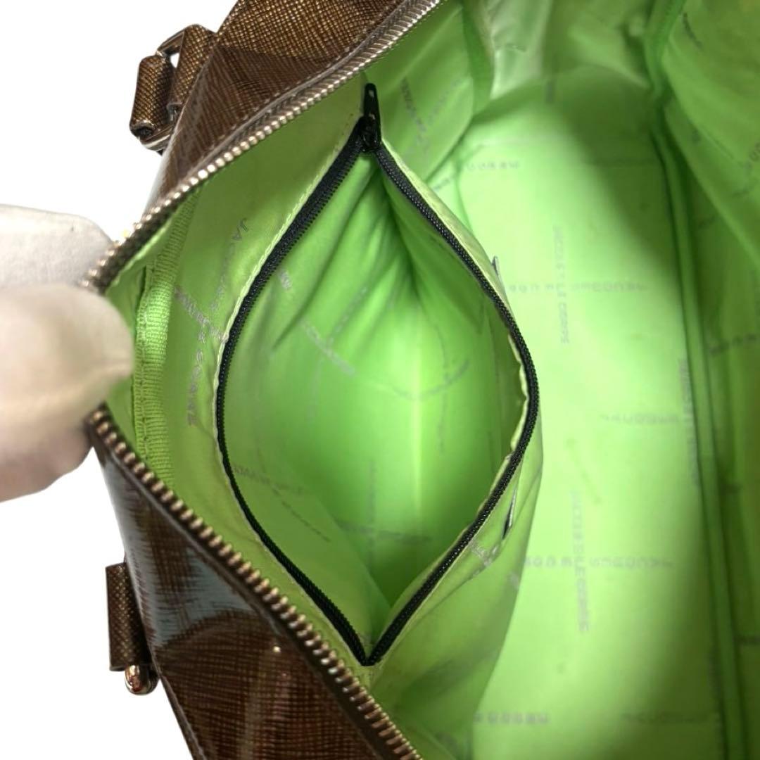 人気 ジャックルコー リスボン ボストンバッグ エナメル ブラウン A4収納可