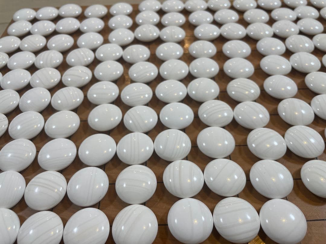 蛤碁石 33号(9.2mm) 那智黒石 欅碁笥セット お手入れ済