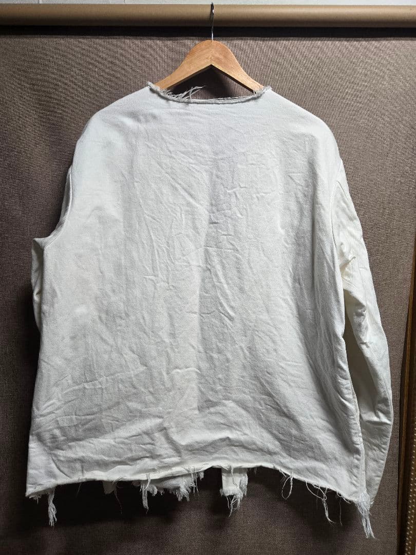 UNUSED 13.5oz denim cut off jacket ノーカラー