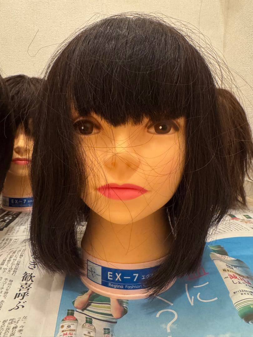 美容師 カットウィッグ 練習用 1つ新品 その他使用 計7体 - メルカリ