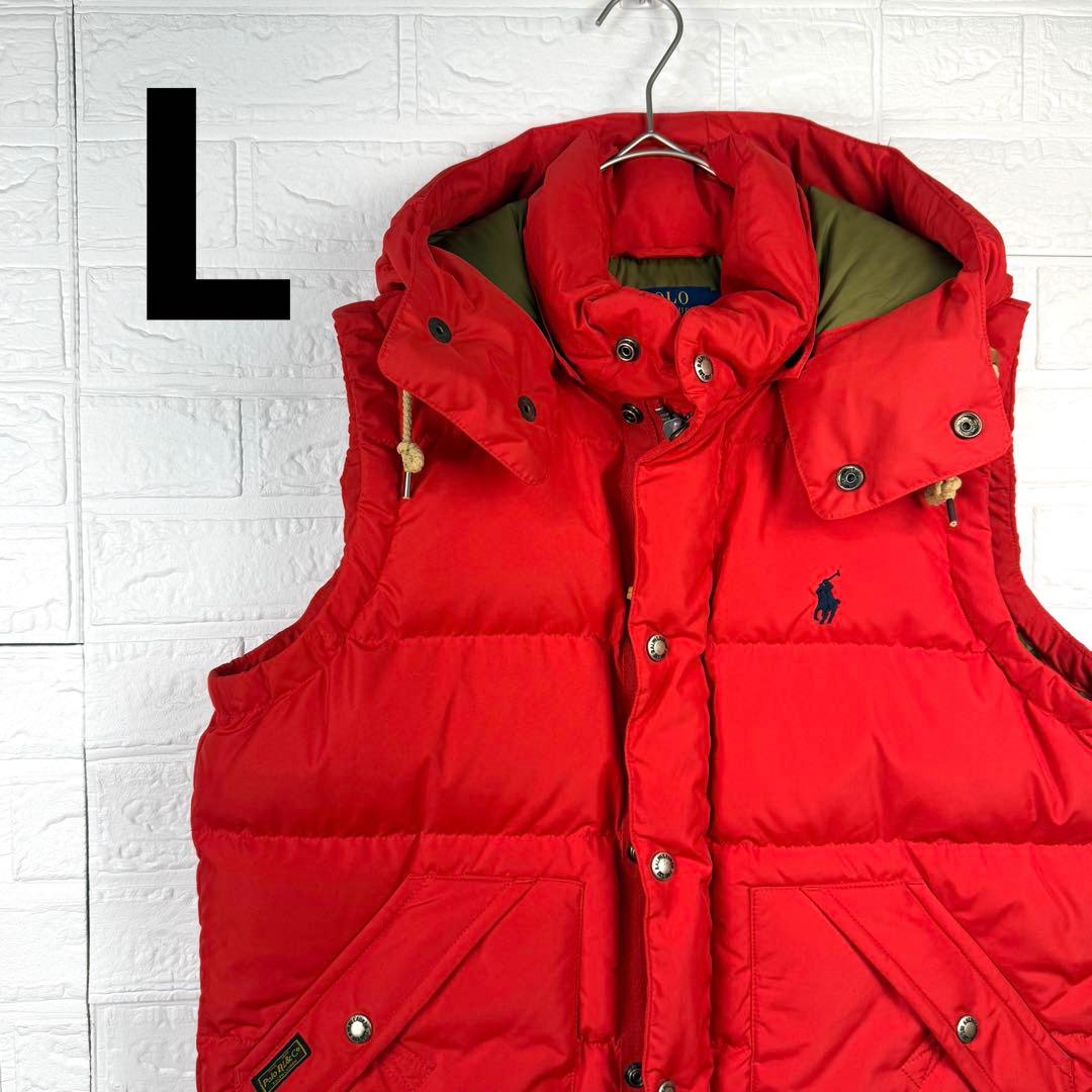 【美品】 POLO RALPH LAUREN 肉厚 2way ダウンベスト 赤 美品】 POLO RALPH LAUREN 肉厚 2way ダウンベスト 赤 - メルカリ