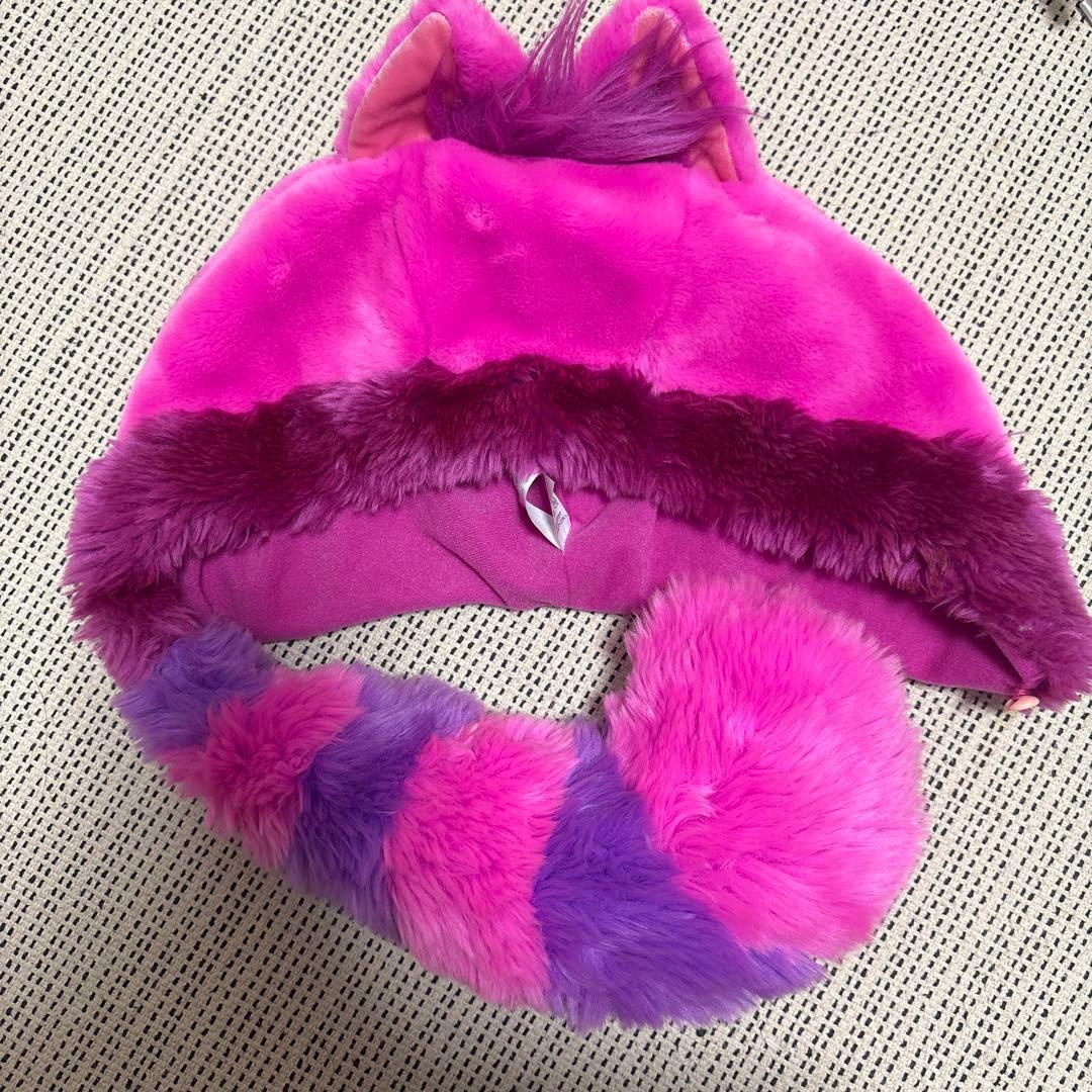 ディズニー チェシャ猫 ファンキャップ ピンク 美品 毛並み良好 汚れ