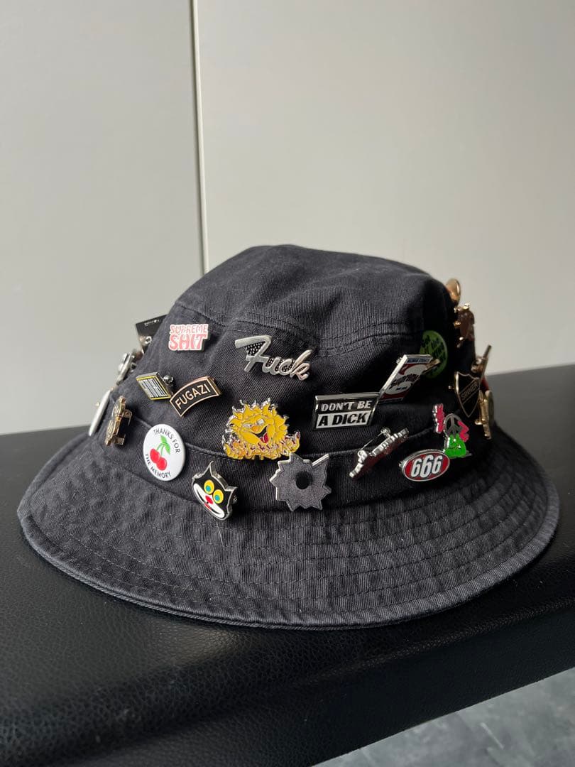 SUPREME Pins Crusher Blackレア バケットハット - メルカリ