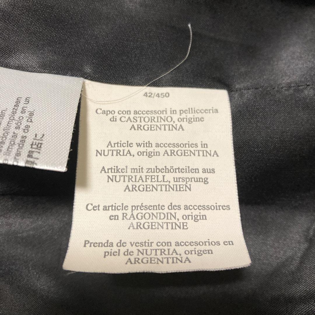 美品✨MAXMARA ヌートリアファー コート 銀タグ XL 黒 ミドル ウール