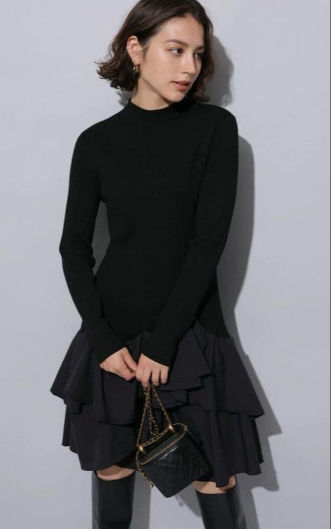 【新品】アルページュストーリー　タフタドッキングミニワンピース アルページュストーリー ＜店舗限定＞ タフタドッキングミニワンピース