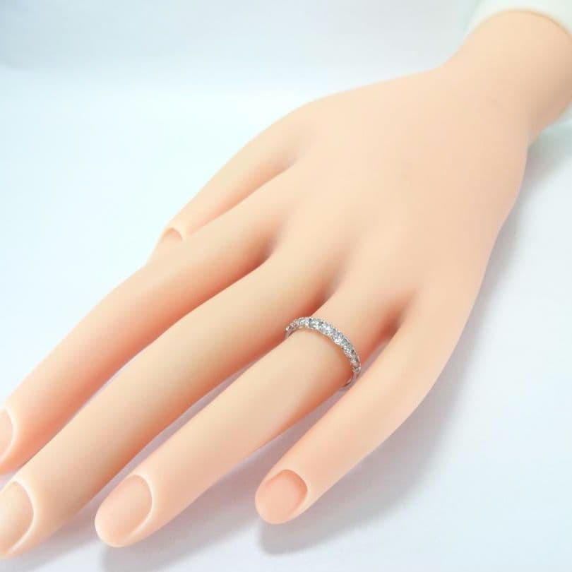 【美品】0.50ct　ダイヤモンド　ハーフエタニティ　リング　プラチナ