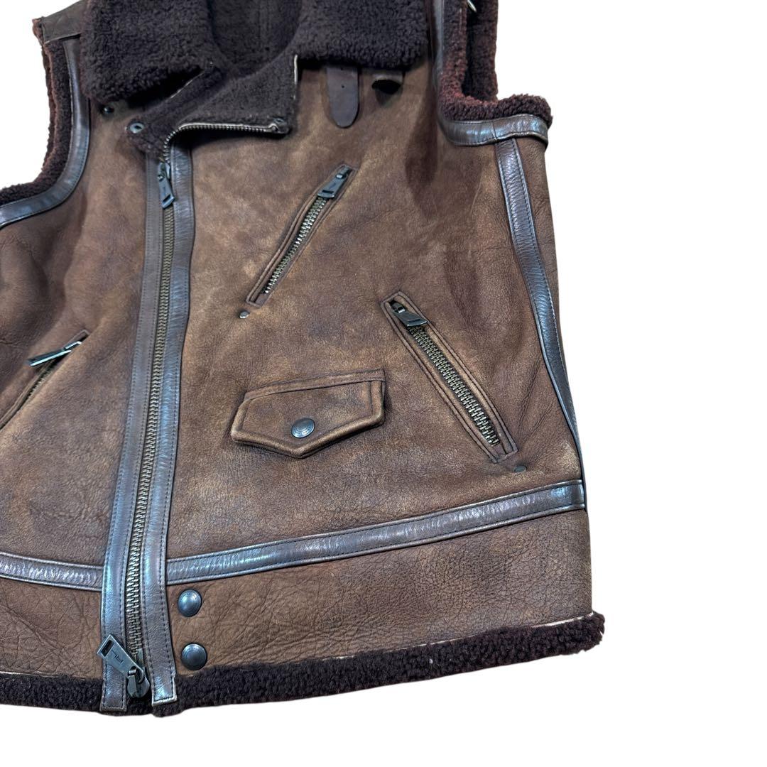 ポロラルフローレン リアル ムートンベスト Lサイズ 羊革 メンズ 秋冬