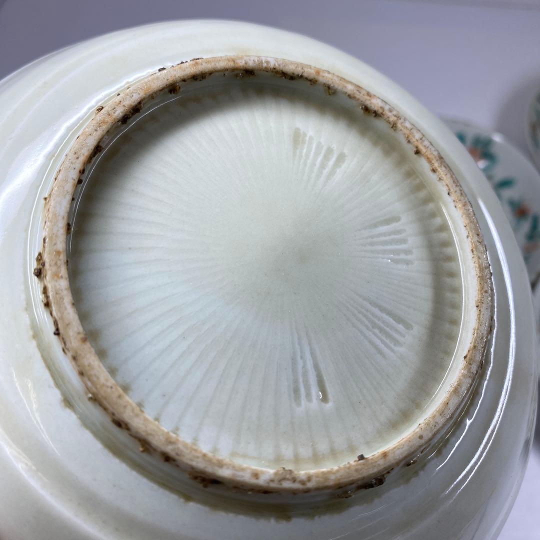 中国明時代 南京赤絵中皿5枚 木箱付 直径15㎝ 東