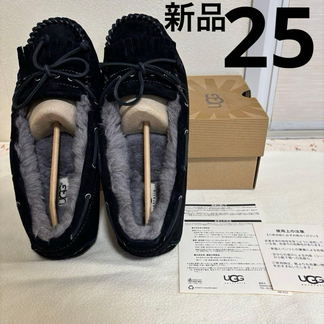 新品 UGG アグ ムートン モカシン マンディ ブラック 25 UGG（アグ） ムートンブーツ レディース CLASSIC MINI PLATFORM UGG