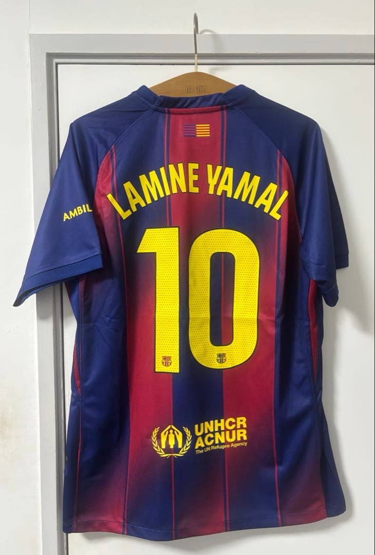 ヤマル ユニフォーム バルセロナ 25-26 ホーム 新品 L NIKE FCバルセロナ 25/26 ユニフォーム ホーム 半袖 オーセンティック