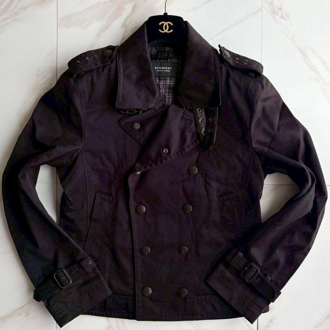 美品◇バーバリーブラックレーベル ライダース ジャケット チェック M