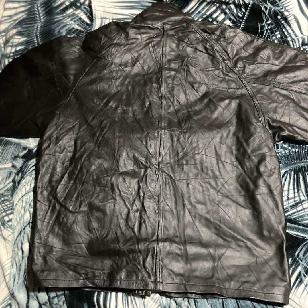 90s ビンテージ フランス製 レザー カバーオール カーコート バイソン