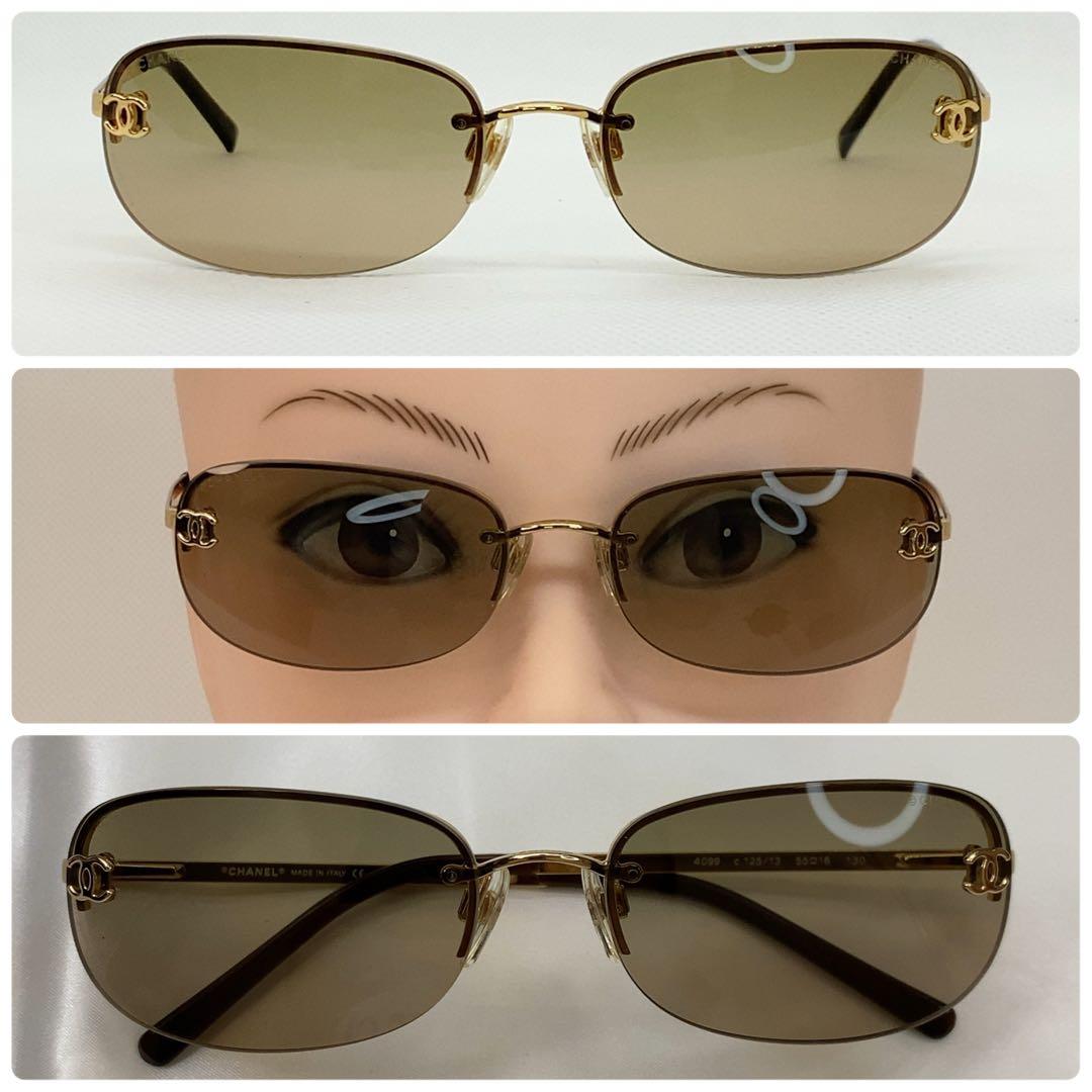 CHANEL サングラス 4099 c.125/13 ゴールド リムレス 縁無し - メルカリ