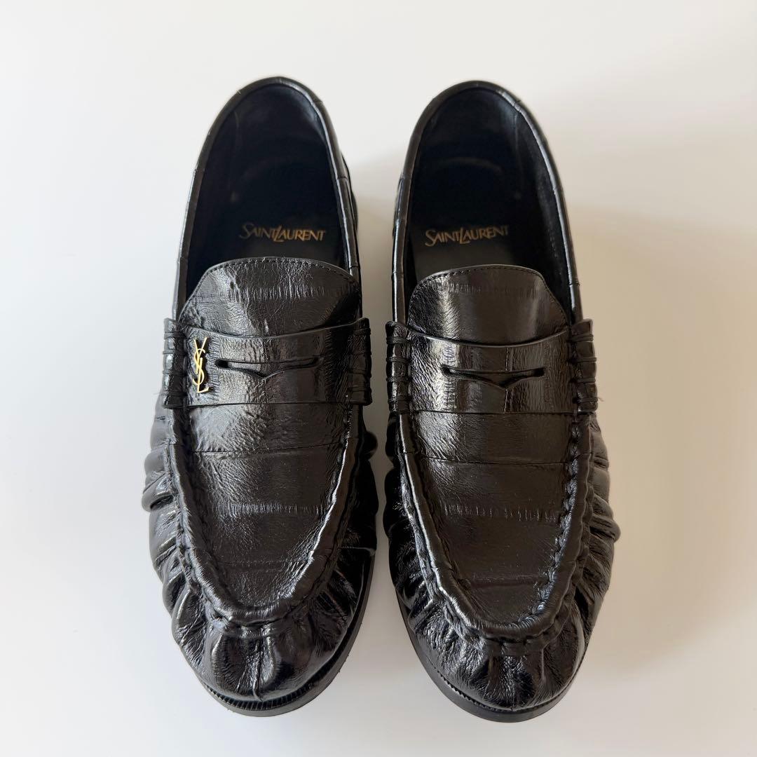 Saint Laurent ル ローファー ソフト（イールスキン）BLACK - メルカリ