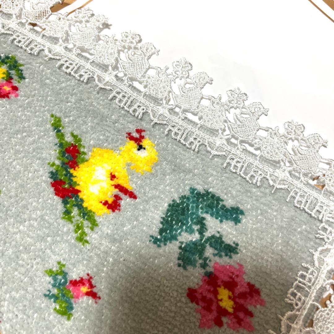 近沢レース 【FEILERコラボ】 タオルハンカチ/ハイジ（シルバーグレー