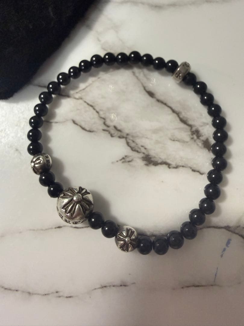 ブラックビーズブレスレット（ポーチ付き） 8mmブラックダイヤビーズブレスレット – 買えるLEON