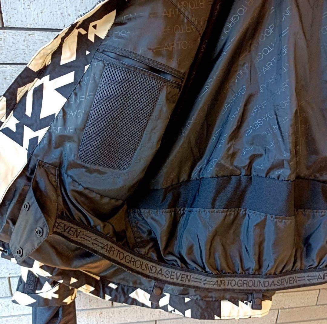 デサント】美品 スノボージャケット スキー 白黒モノトーン L