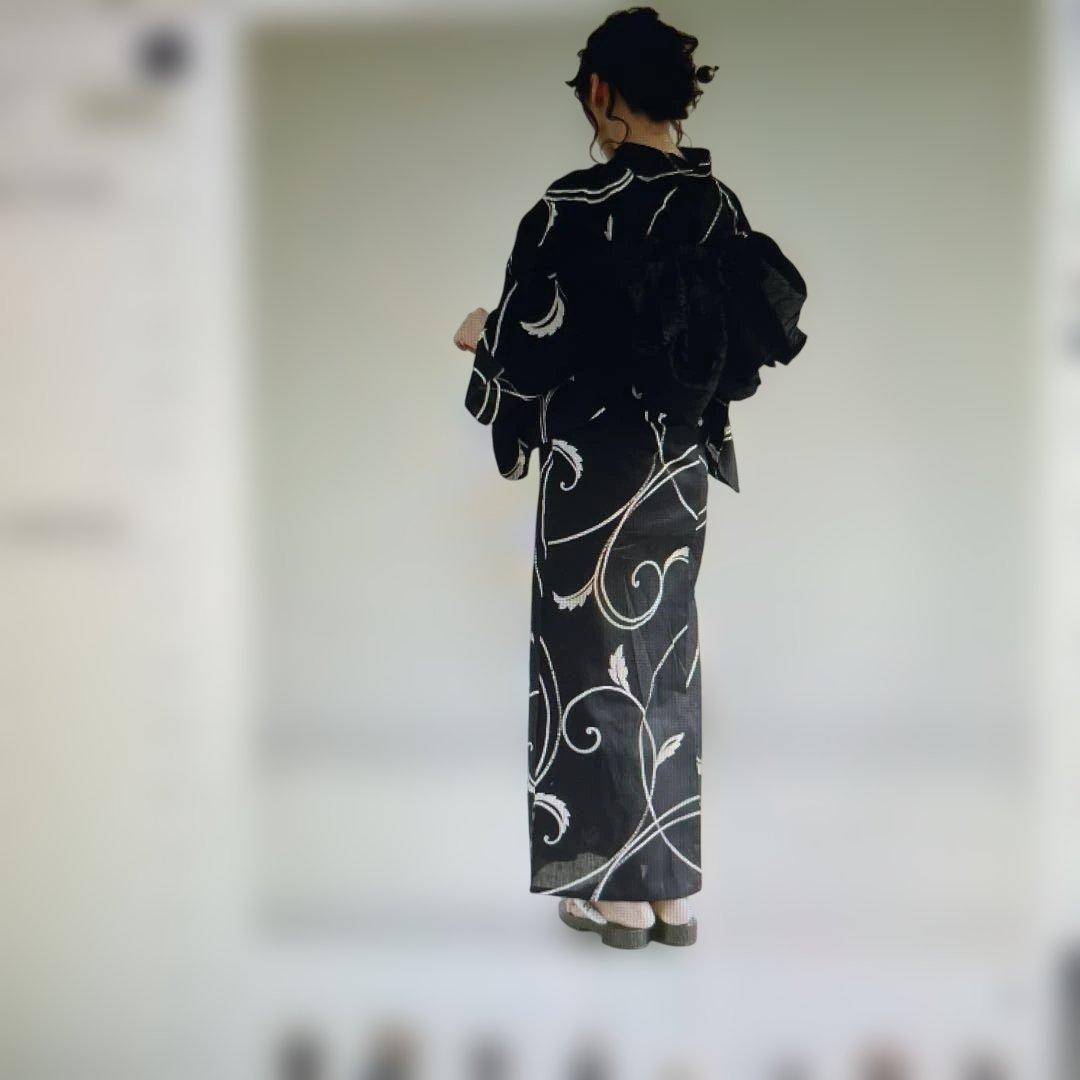 2025年6月新作 最終お値下げ 新品Dita 浴衣5点セット 黒白花柄 - メルカリ