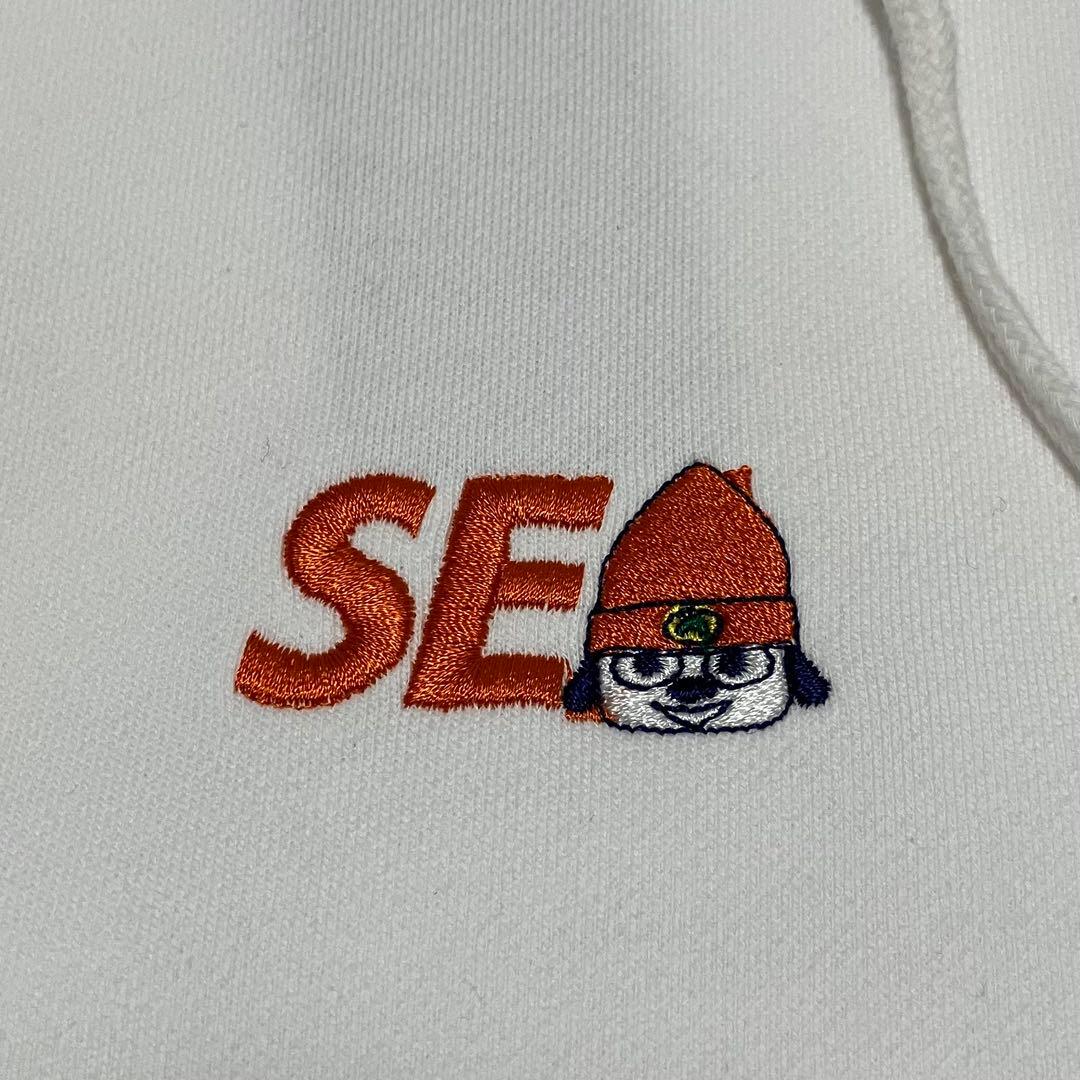 新品 希少 WIND AND SEA パラッパラッパー コラボ パーカー M 白