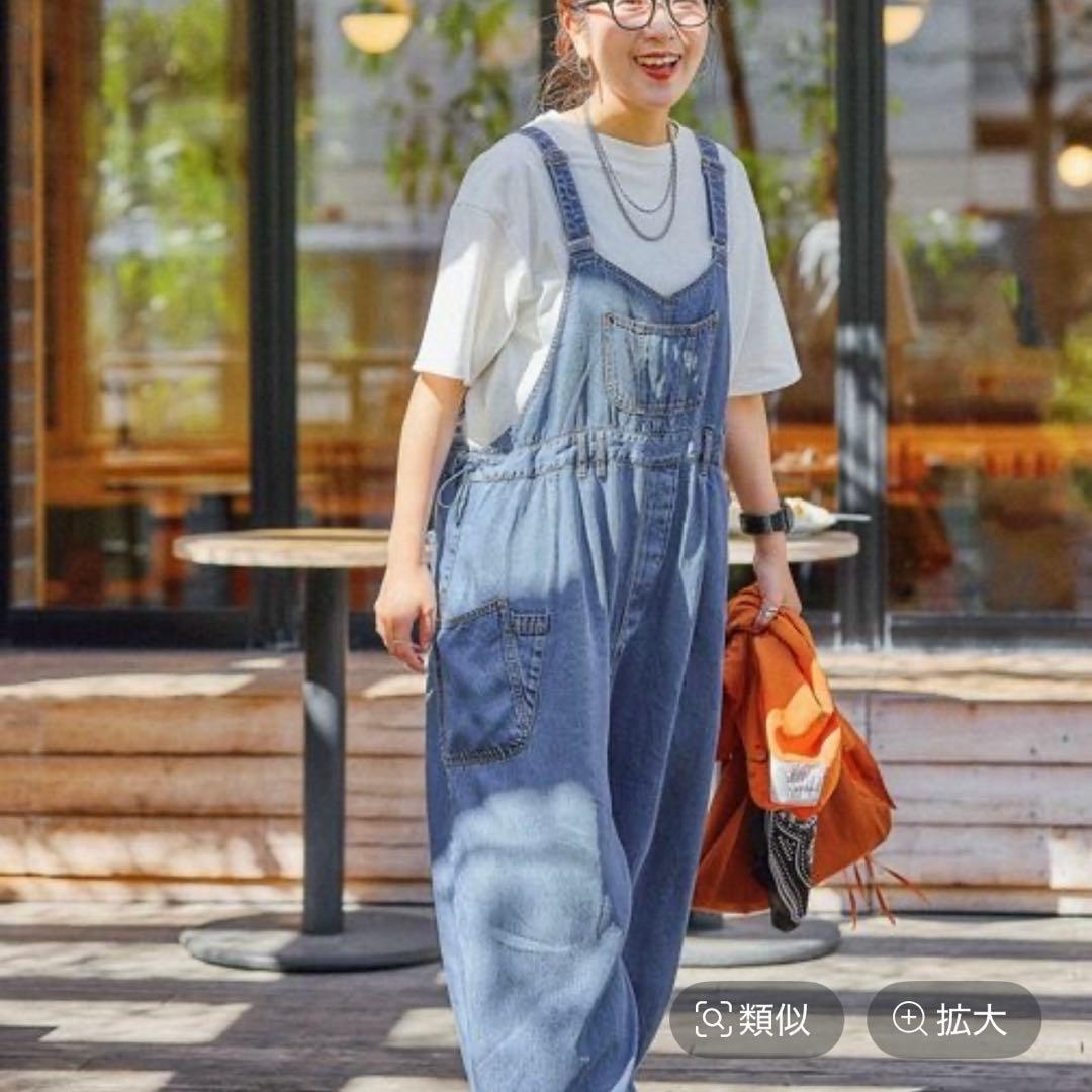 未使用品です】ニコアンド Misayoさんプロデュース ラクテロサロペットL