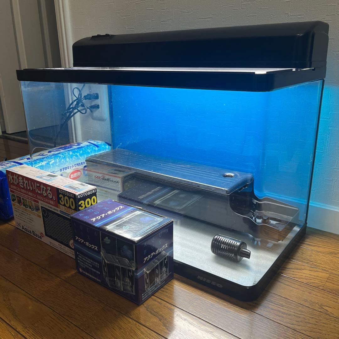 【美品】NISSO 高級 水槽 アクア 色々セット GEX（ジェックス） 水槽セット グラスアクア PERCO B−Dark