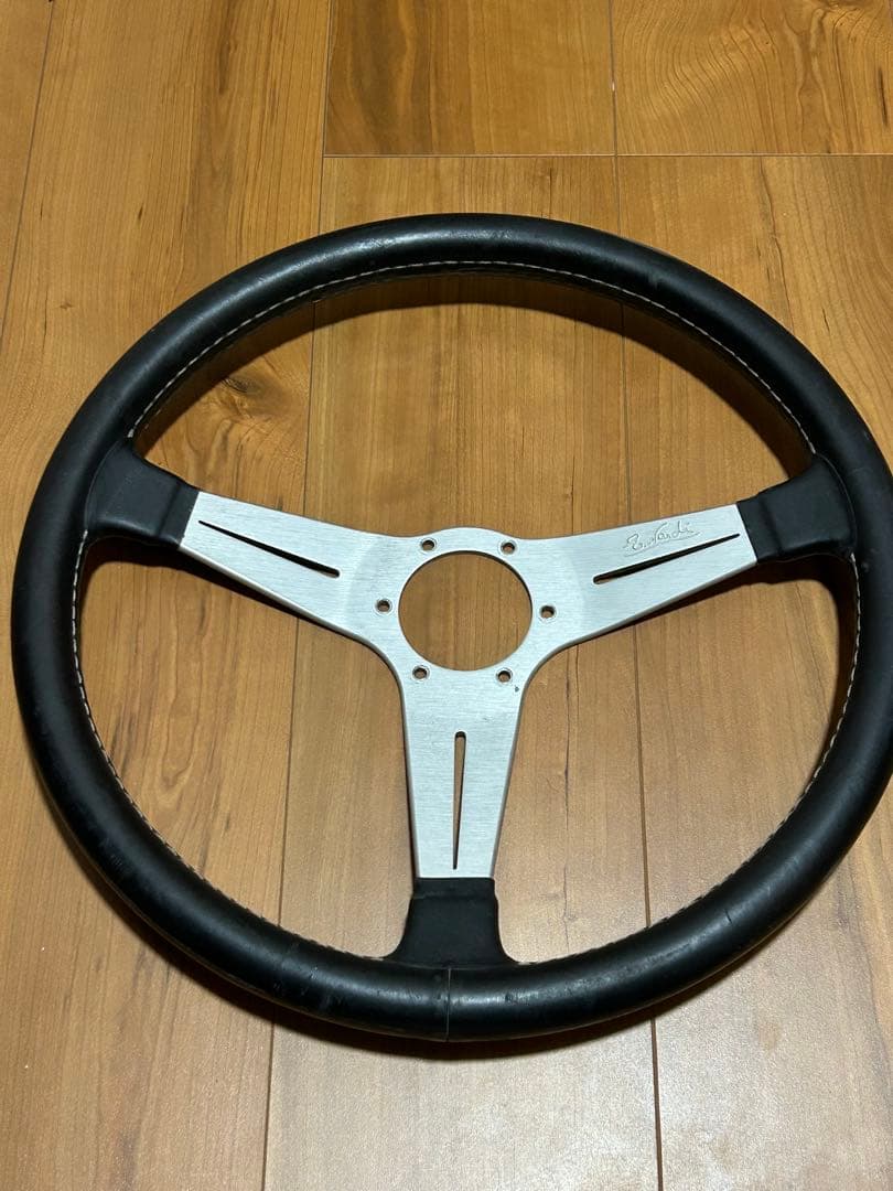 ナルディ　クラシック　ステアリングハンドル　当時物　刻印あり　黒　レザー 38 ナルディ クラシック ステアリングハンドル 当時物 刻印あり 黒 レザー