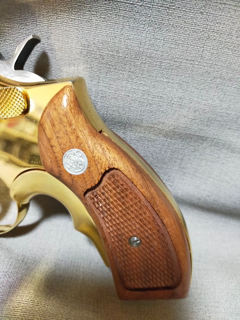 コクサイ S＆W M10 24k モデルガン 木製グリップ＋レザーホルスター