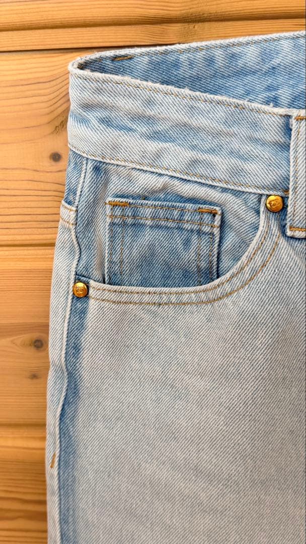 CHANEL ヴィンテージ デニム CCロゴ刺繍 Y2K イタリア製 サイズ34