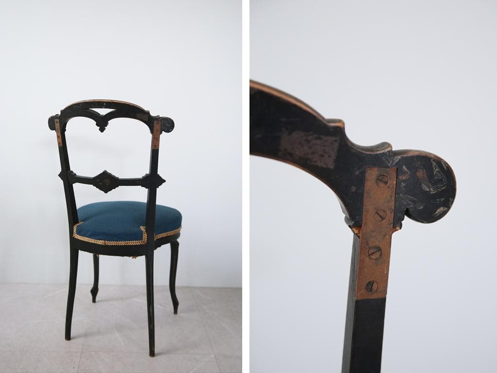 フランスアンティーク木製ナポレオンチェア/ダイニングイス椅子(90-66-2)