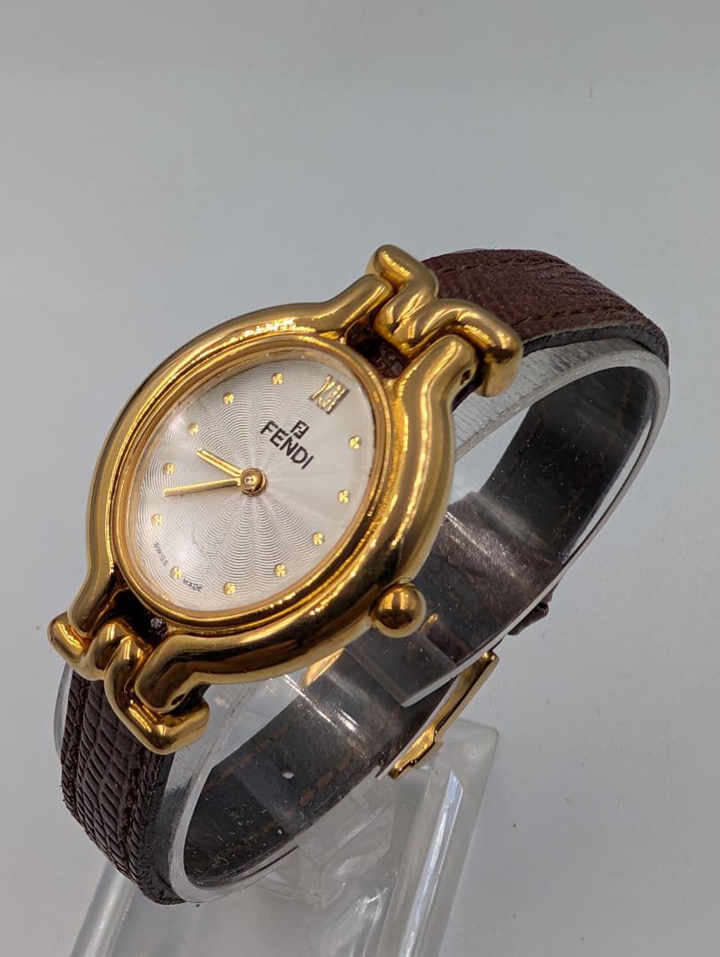 フェンディ レディース腕時計☆ゴールド/ブラウン☆2針☆ベルト訳あり