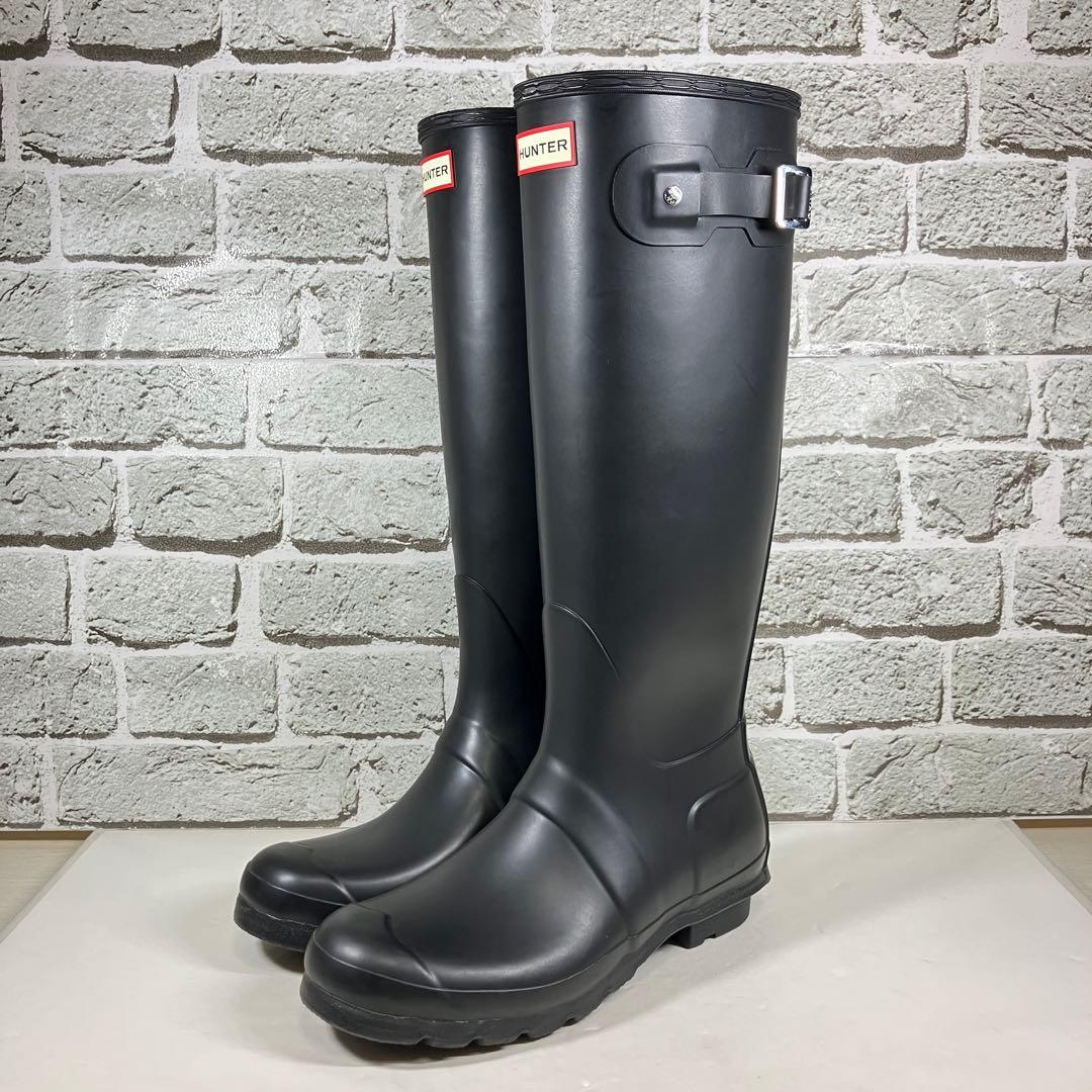 【試着程度】HUNTER レインブーツ 黒 ロング ラバー レディース UK6 HUNTER（ハンター） 月末限定ポイントUP 【並行輸入品】 HUNTER BOOTS