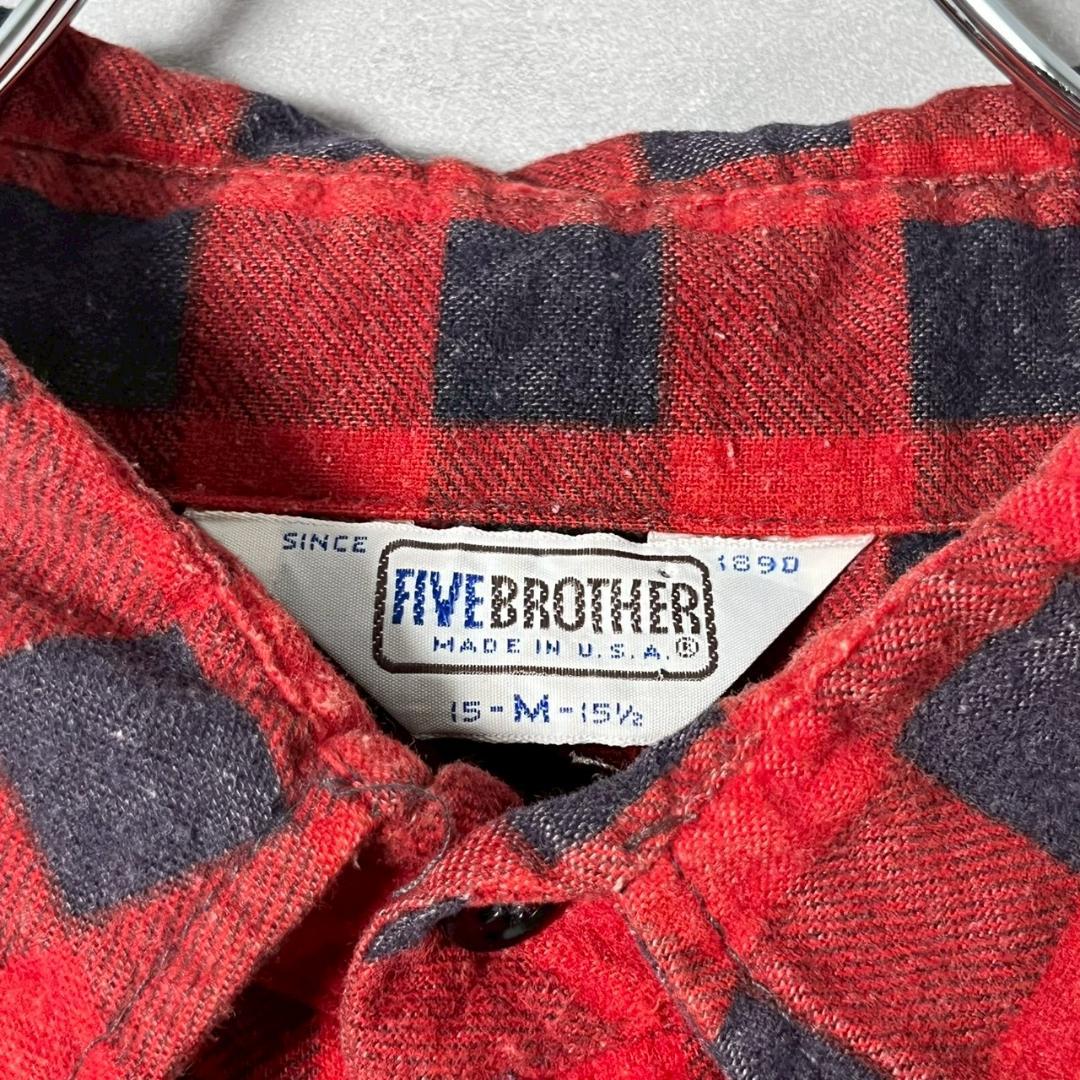 80s FIVE BROTHER ブロックチェック プリネル 赤×黒 PM97 人気
