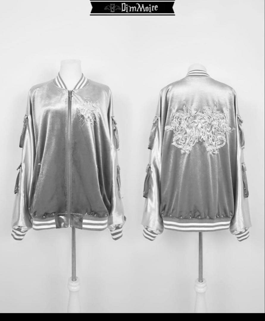 DimMoire ベロアスカジャン DimMoire【ディムモアール】Messy Bonesベロアスカジャン/Black