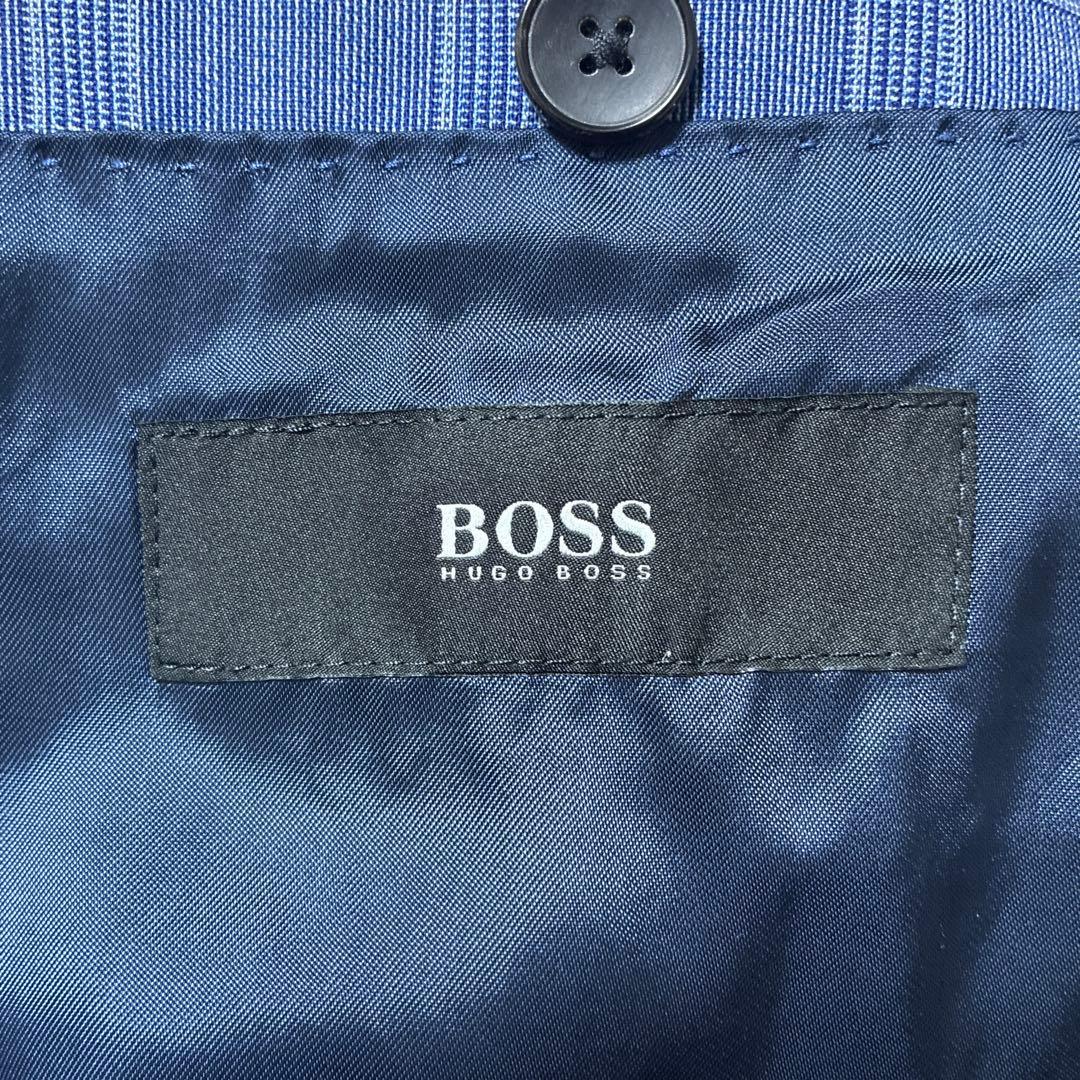 美品 現行タグ ヒューゴボス カルロバルベラ セットアップスーツ 青