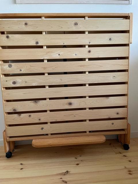 中居木工　国産ひのきすのこ折りたたみベッド（2008年　シングル） 中居木工 ひのき 折りたたみベッド 木製 シングル ハイタイプ すのこ