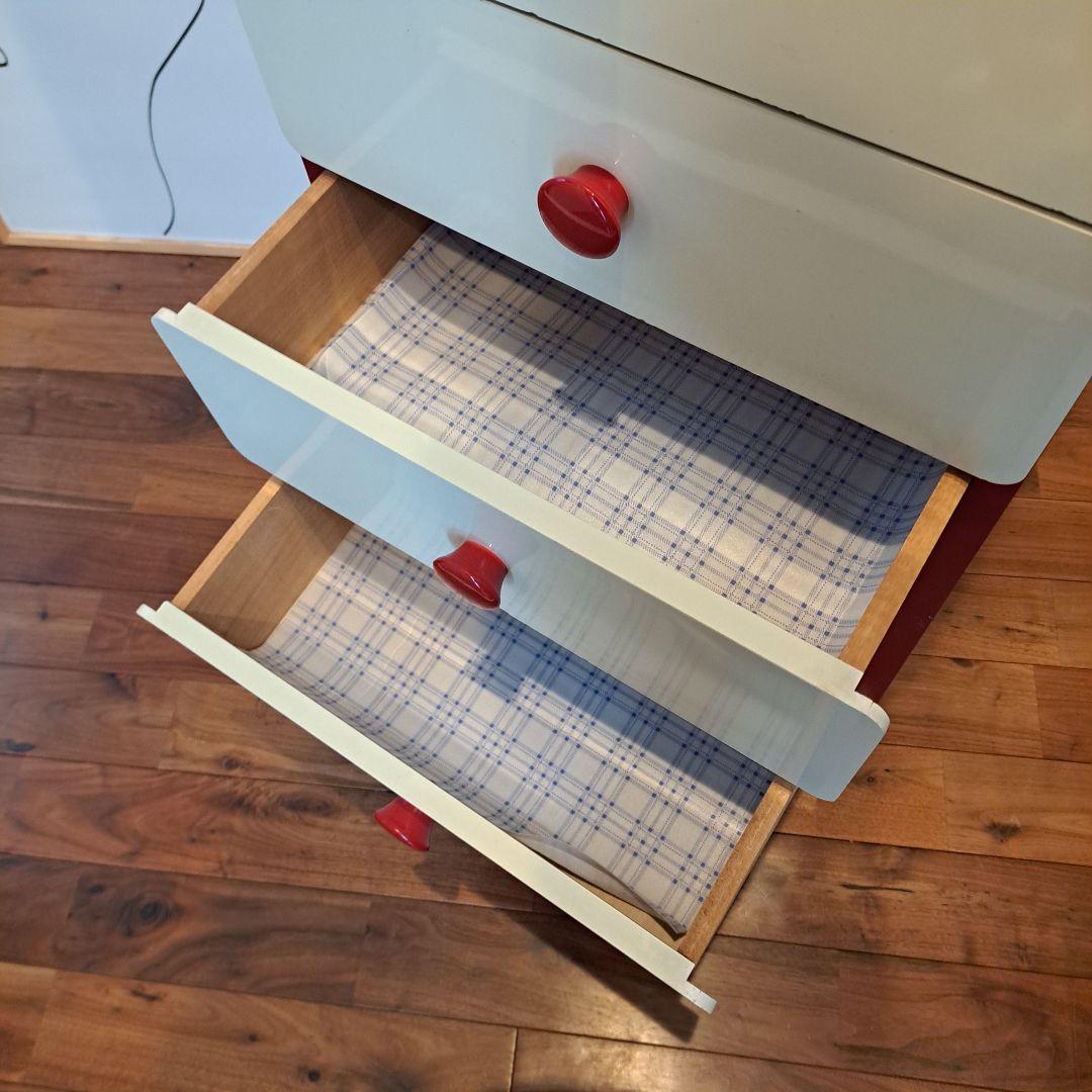 大幅値下げ スペースエイジ レトロ チェスト 赤 白 - メルカリ