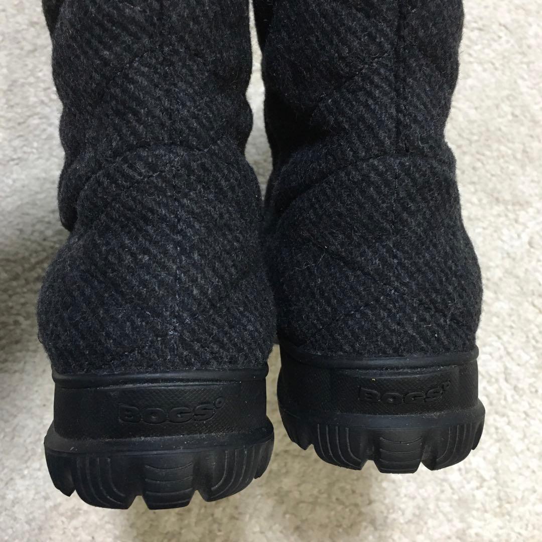 BOGS ♫ スノーブーツ ウールキルティング ブラック 黒 24cm -30°