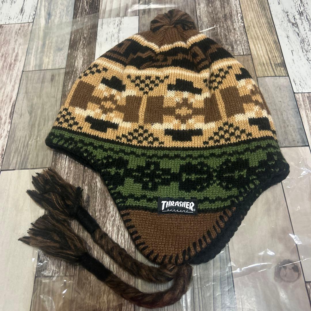 Supreme x Thrasher Earflap Beanie Brown - メルカリ
